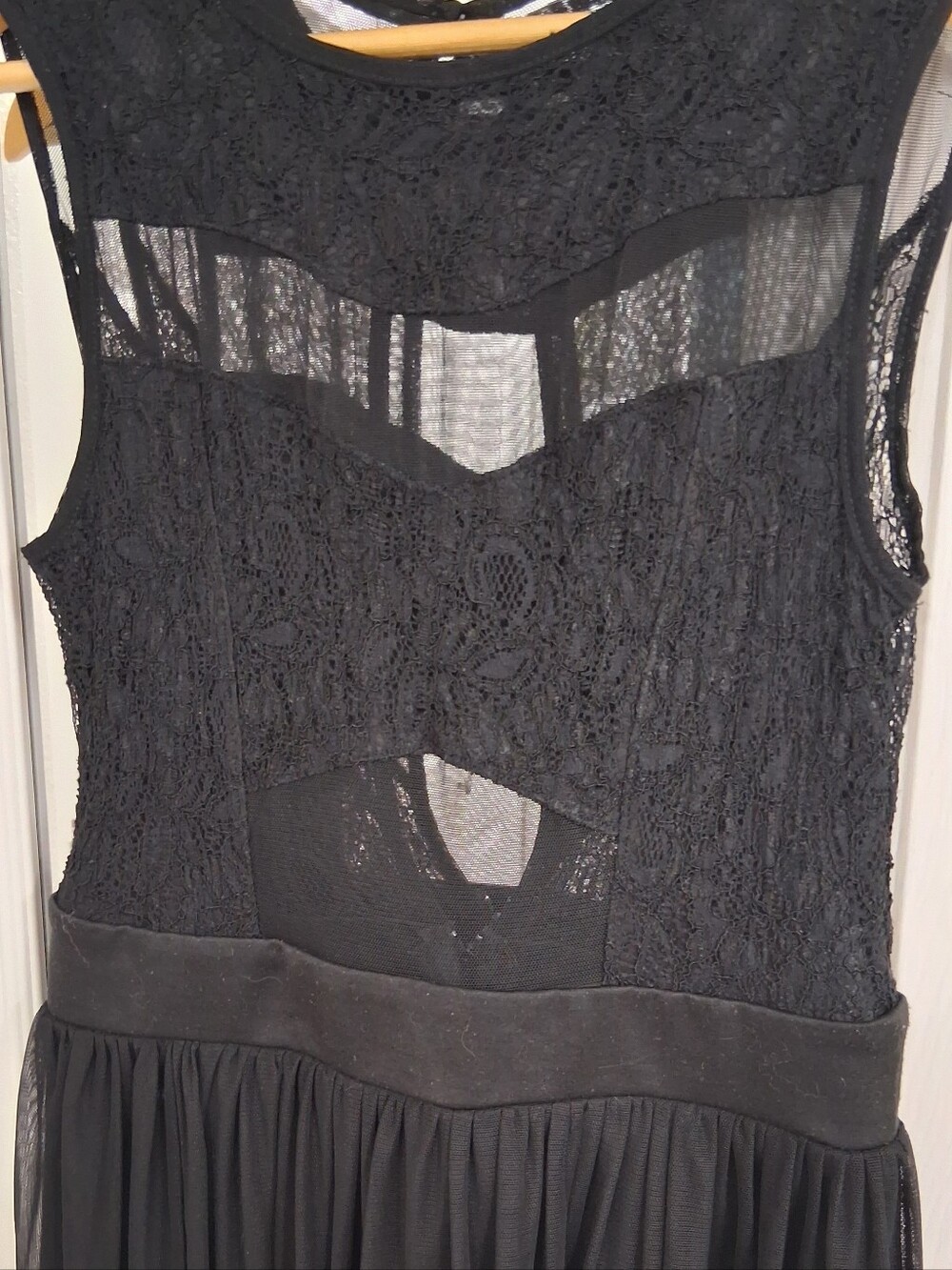 Mystic Black Sleeveless Lace & Chiffon Maxi Dress With Romper